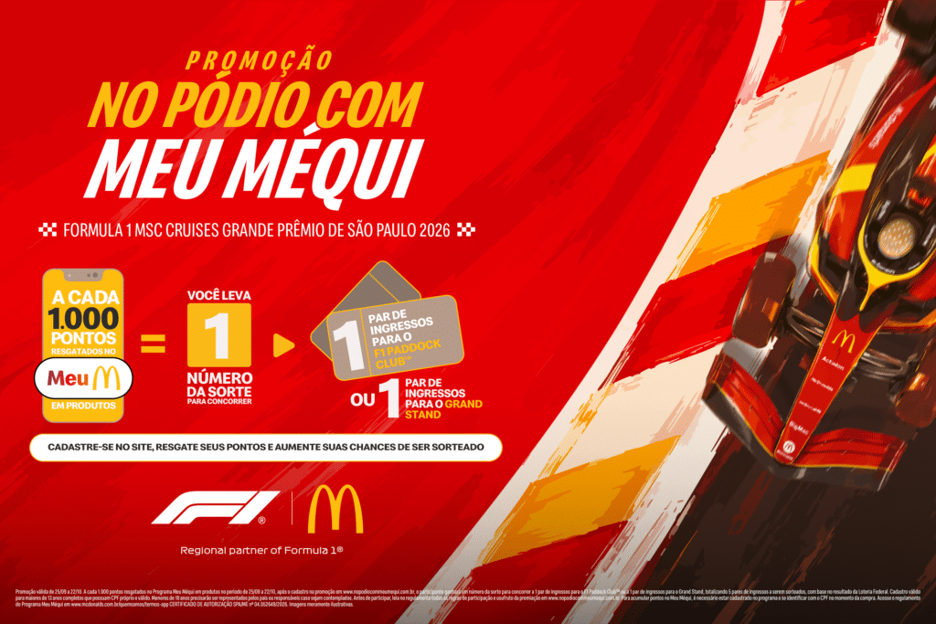 McDonald’s sorteia acesso ao F1 Paddock Club e ingressos para Interlagos