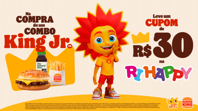 King Jr. dá direito a cupom de R$ 30 para compras na Ri Happy