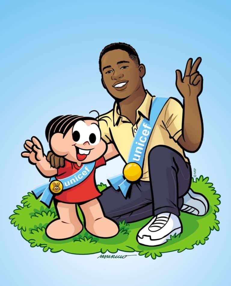 Endrick ganha ilustração com Mônica em ação do UNICEF pela proteção da infância