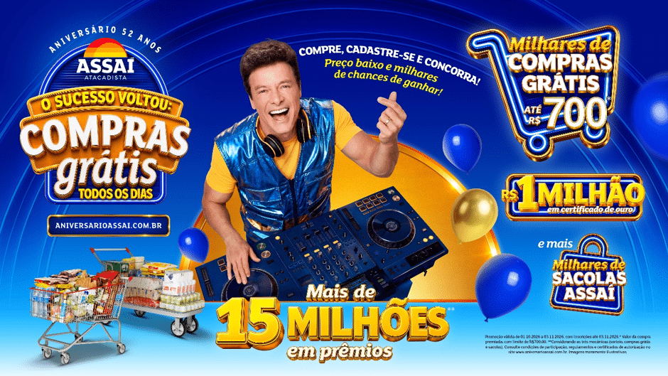 Rodrigo Faro vira DJ em campanha de 52 anos do Assaí