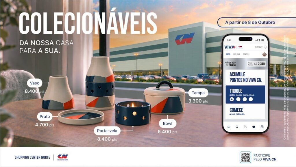 Shopping Center Norte permite trocar pontos por itens de decoração