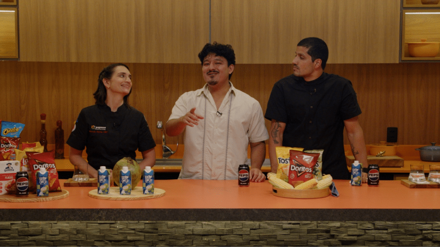 Chef Marcela, Nobu Kahi e Chef Guilherme nos bastidores de PepsiCo Chef