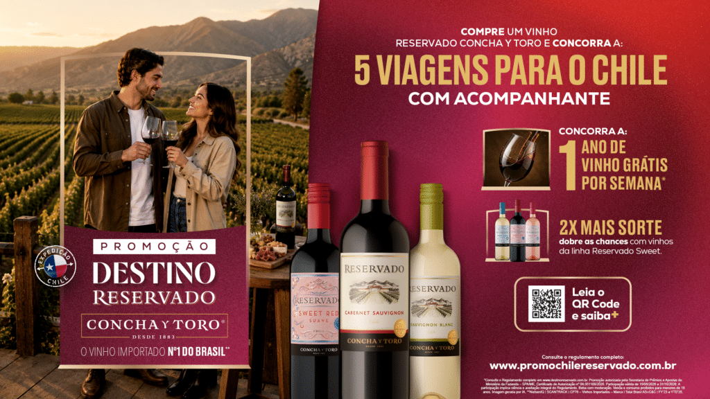 Concha y Toro sorteia viagens ao Chile em promoção até 31 de outubro