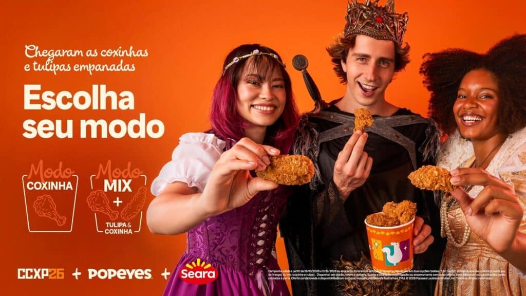 Popeyes estreia na CCXP26 com patrocínio e lançamento em parceria com a Seara