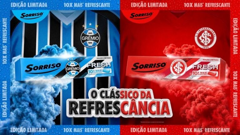 Sorriso leva a rivalidade entre Grêmio e Inter até para o gel dental